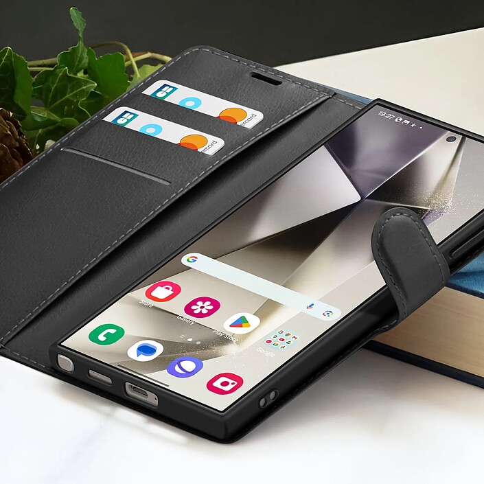 Acheter Zanaé Étui Portefeuille pour Galaxy S24 Ultra avec Support et Languette Magnétique Noir