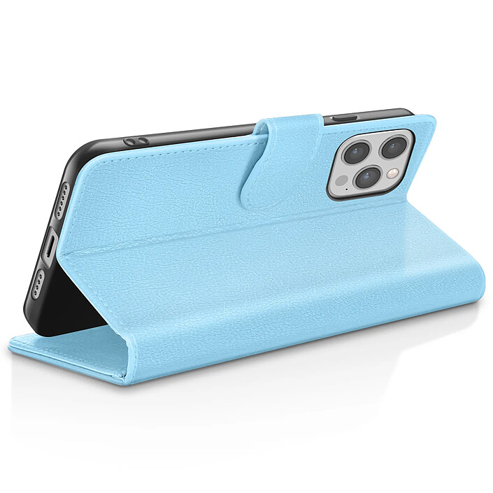 Avis Zanaé Étui Portefeuille pour iPhone 12 Pro Max avec Support et Languette Magnétique Bleu clair