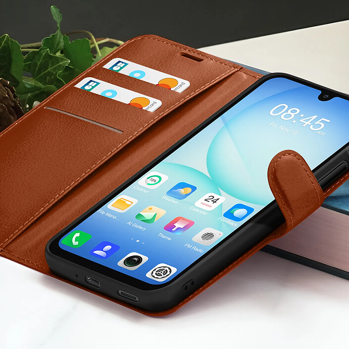 Acheter Zanaé Étui Portefeuille pour Samsung A17 Support et Languette Magnétique Marron