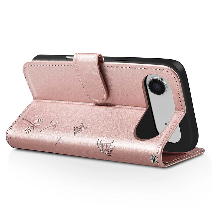 Avis Zanaé Étui Portefeuille pour iPhone Air Premium Design Fleurs Papillon Rose champagne