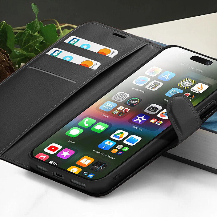 Acheter Zanaé Étui Portefeuille pour Apple iPhone 15 Plus Support et Languette Noir