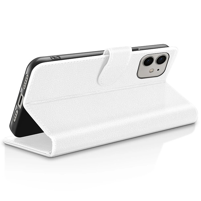 Avis Zanaé Étui Portefeuille pour iPhone 12 et 12 Pro Support et Languette Magnétique Blanc