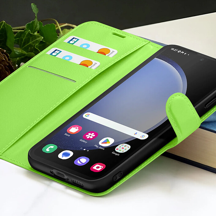 Acheter Zanaé Étui Portefeuille pour Galaxy S23 FE Fonction Support et Languette Magnétique Vert