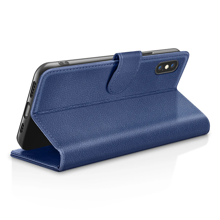 Avis Zanaé Étui Portefeuille pour iPhone X / XS Fonction Support et Languette Magnétique Bleu nuit