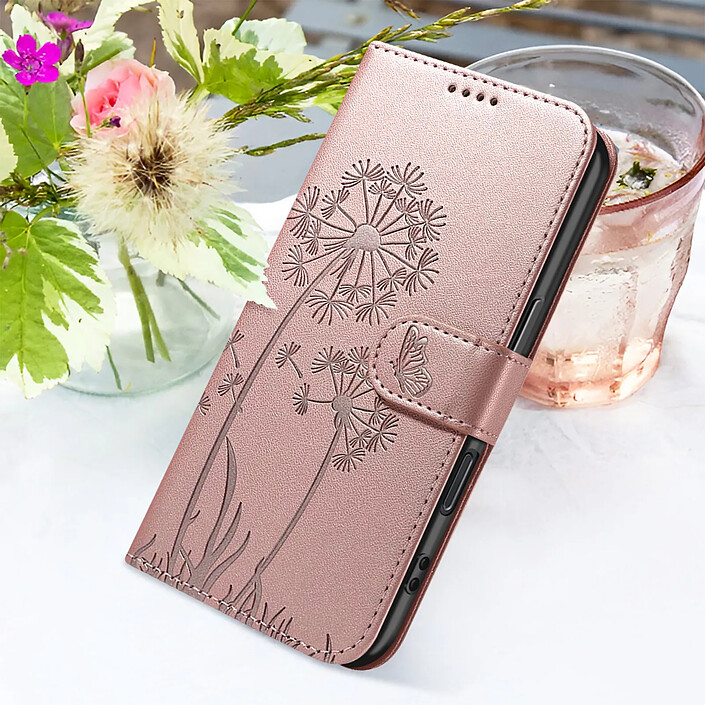 Acheter Zanaé Étui Portefeuille pour iPhone 16 Pro Max Premium Design Fleurs Papillon Rose champagne