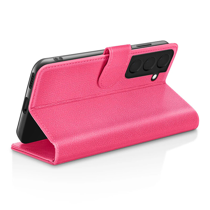 Avis Zanaé Étui Portefeuille pour Samsung Galaxy S22 Plus Support et Languette Fuchsia