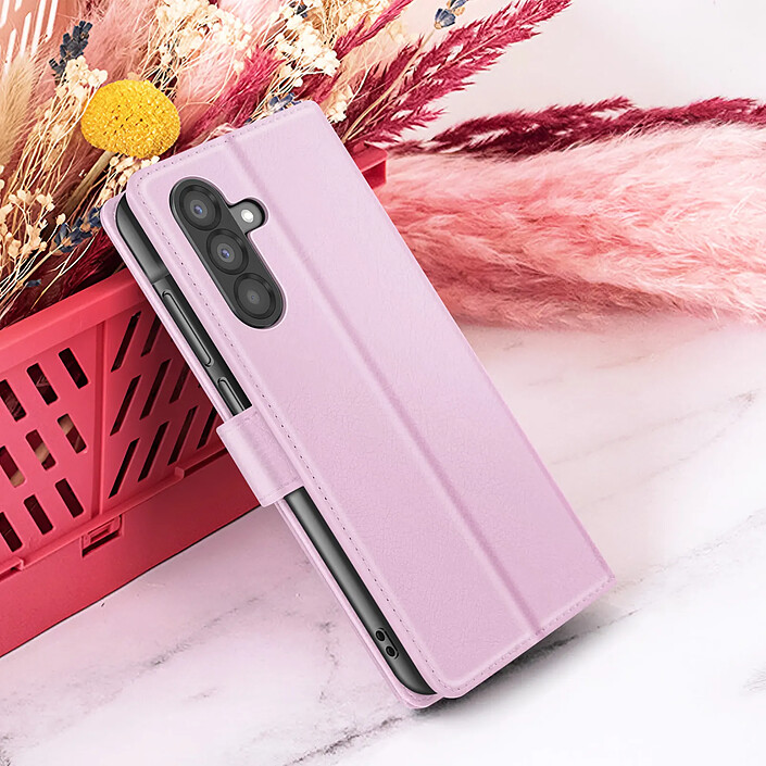 Zanaé Étui Portefeuille pour Galaxy A56 / A36 avec Support et Languette Magnétique Rose pas cher