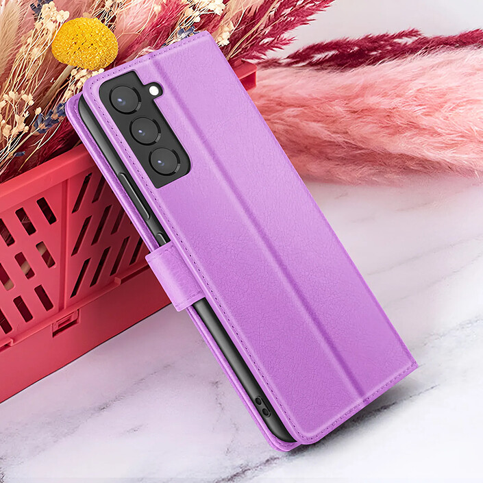 Zanaé Étui Portefeuille pour Samsung Galaxy S22 Plus Support et Languette Violet pas cher