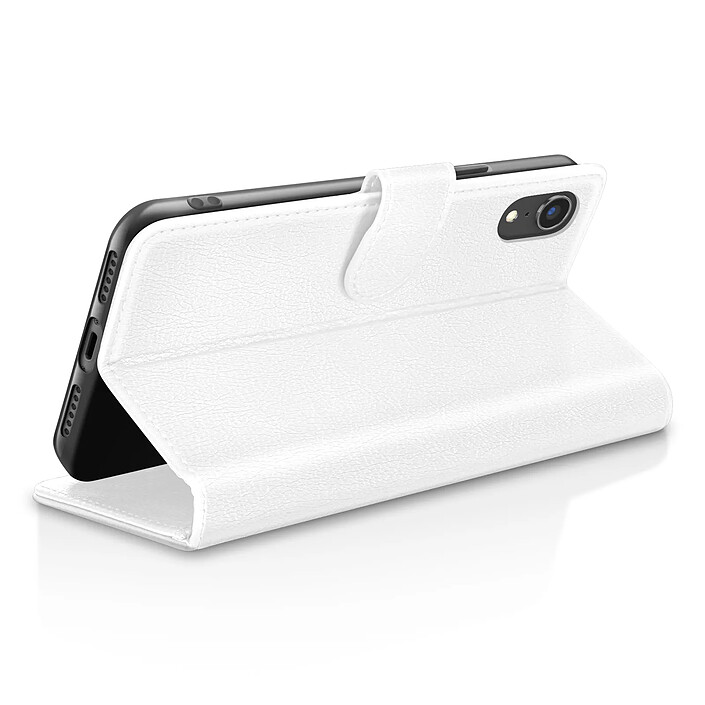 Avis Zanaé Étui Portefeuille pour iPhone XR avec Fonction Support et Languette Magnétique Blanc