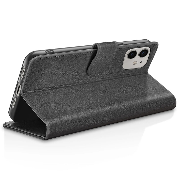 Avis Zanaé Étui Portefeuille pour iPhone 12 et 12 Pro Support et Languette Magnétique Noir