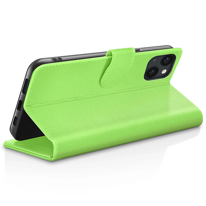 Avis Zanaé Étui Portefeuille pour iPhone 13 Support et Languette Magnétique Vert