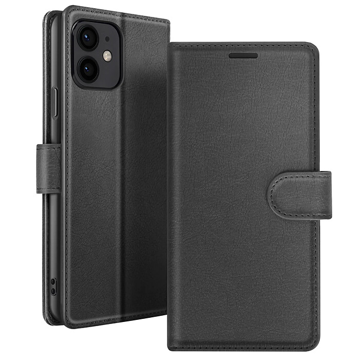 Zanaé Étui Portefeuille pour iPhone 12 mini Fonction Support et Languette Magnétique Noir