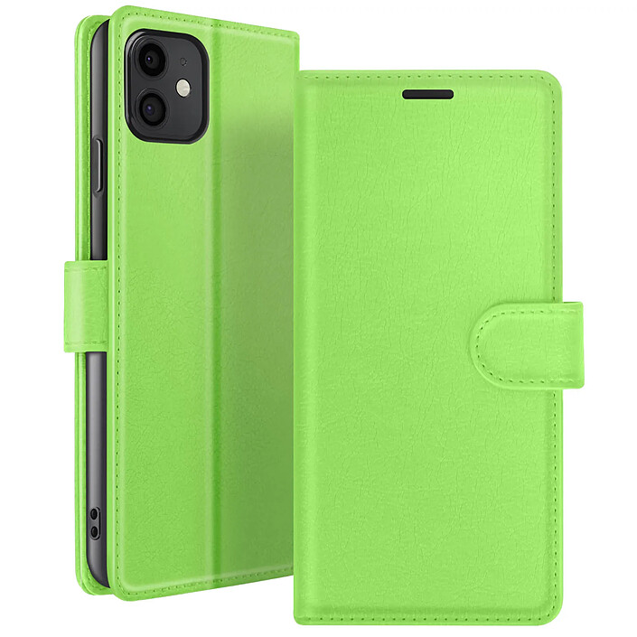 Zanaé Étui Portefeuille pour iPhone 11 Support et Languette Magnétique Vert