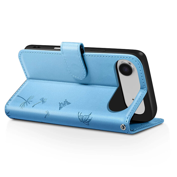 Avis Zanaé Étui Portefeuille pour iPhone Air Premium Design Fleurs Papillon Bleu clair