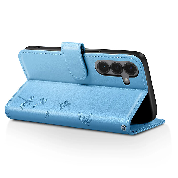 Avis Zanaé Étui Portefeuille pour Galaxy S24 / S25 Premium Design Fleurs Papillon Bleu clair