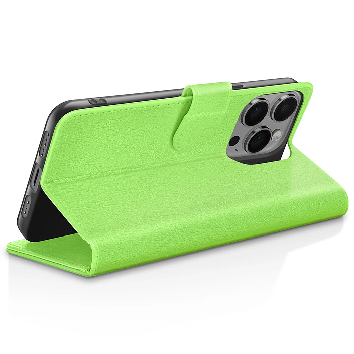 Avis Zanaé Étui Portefeuille pour iPhone 14 Pro Support et Languette Magnétique Vert