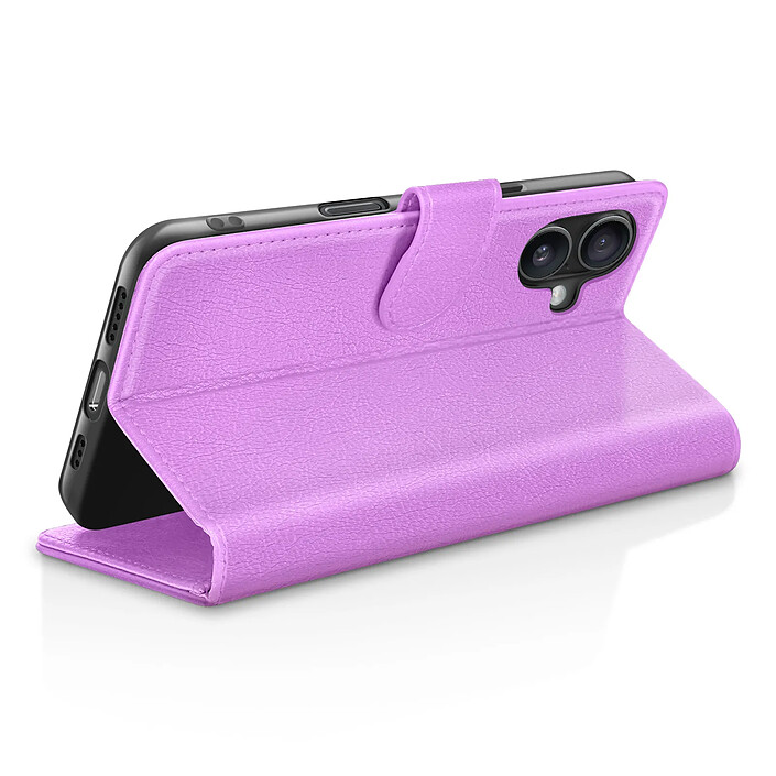 Avis Zanaé Étui Portefeuille pour iPhone 16 Support et Languette Magnétique Violet