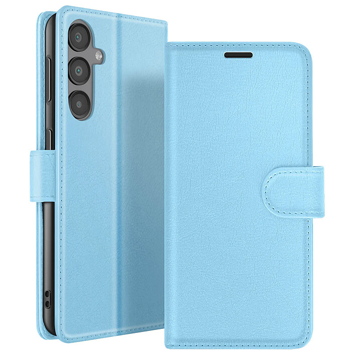 Zanaé Étui Portefeuille pour Galaxy A16 avec Fonction Support et Languette Magnétique Bleu clair