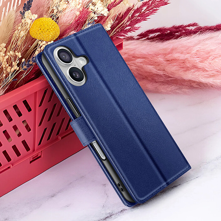 Zanaé Étui Portefeuille pour iPhone 17 Air Fonction Support et Languette Magnétique Bleu nuit pas cher