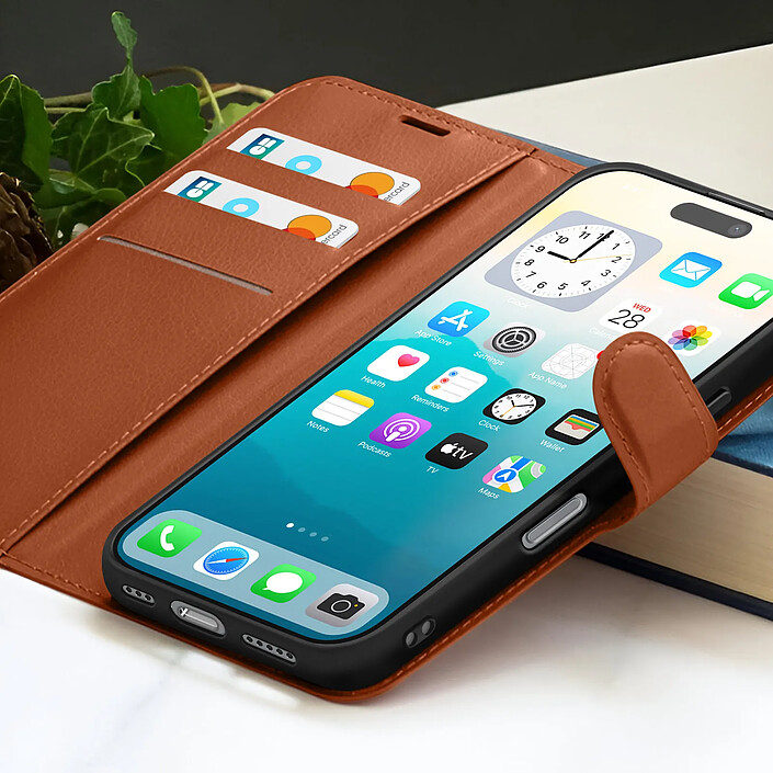 Acheter Zanaé Étui Portefeuille pour iPhone 17 Pro Max avec Support et Languette Magnétique Marron