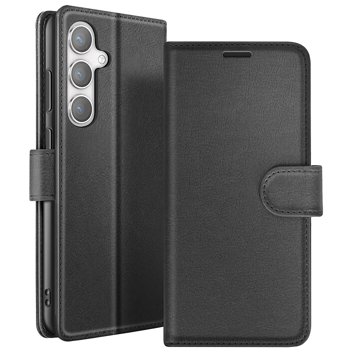 Zanaé Étui Portefeuille pour Galaxy S24 avec Fonction Support et Languette Magnétique Noir