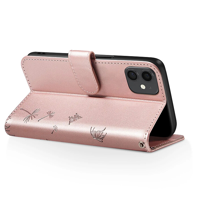 Avis Zanaé Étui Portefeuille pour iPhone 11 Premium Design Fleurs Papillon Rose champagne