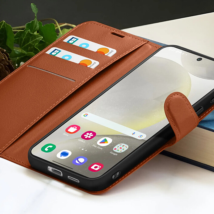Acheter Zanaé Étui Portefeuille pour Galaxy S24 Plus avec Support et Languette Magnétique Marron