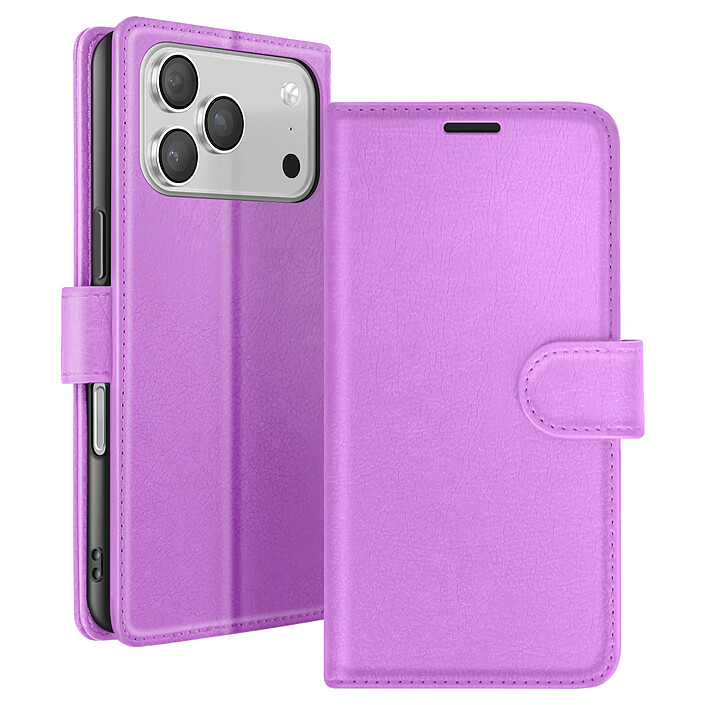 Zanaé Étui Portefeuille pour iPhone 17 Pro avec Support et Languette Magnétique Violet