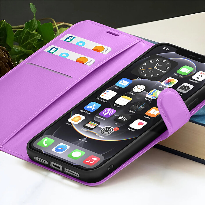 Acheter Zanaé Étui Portefeuille pour iPhone 12 Pro Max avec Support et Languette Magnétique Violet
