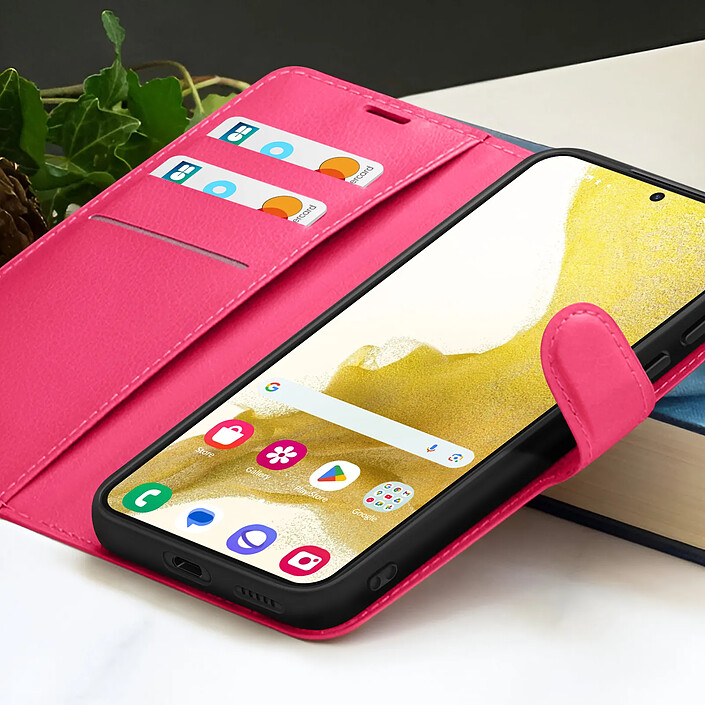 Acheter Zanaé Étui Portefeuille pour Samsung Galaxy S22 Plus Support et Languette Fuchsia