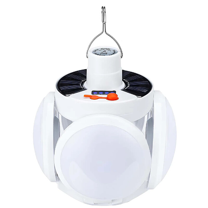 Avizar Lampe LED 3W Intérieur / Extérieur Recharge USB et Solaire Blanc