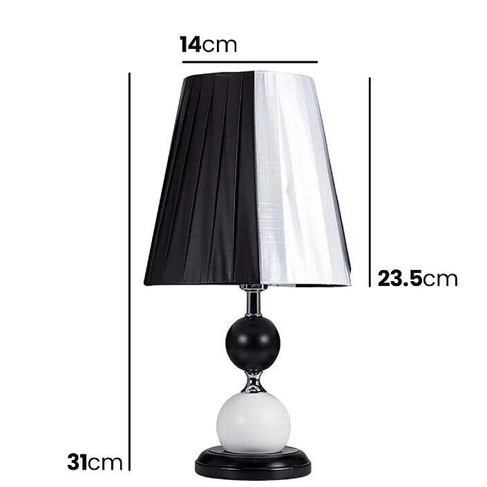 Acheter Avizar Lampe de Table LED Culot E27 avec Variateur d'Intensité et Abat-Jour en Tissu Noir / Blanc