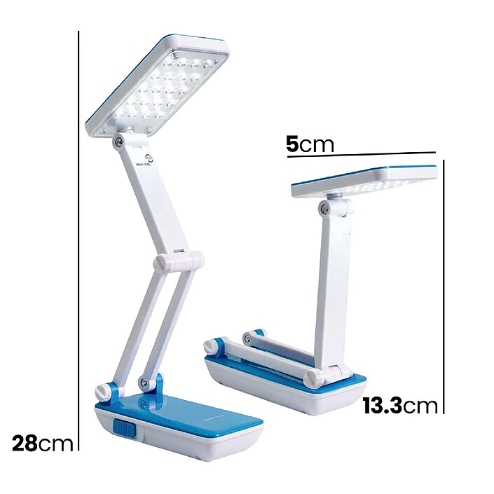 Acheter Avizar Lampe de Bureau 24 LED SMD 3 Intensités Réglable Pliable Blanc