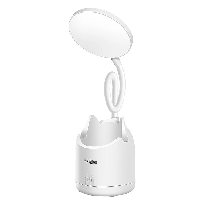 Max excell Lampe LED de Bureau Sans Fil avec Pot à Crayons et Support Téléphone Blanc pas cher