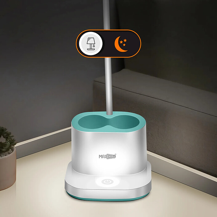 Avis Max excell Lampe LED de Bureau Flexible avec Pot à Crayons Fonction PowerBank Blanc