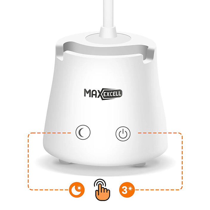 Avis Max excell Lampe LED de Bureau Ring Light avec Base Tactile Multifonction Blanc