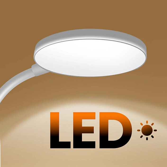 Acheter Max excell Lampe de Bureau LED Flexible à 360° Sans Fil avec Fixation à Pince Blanc