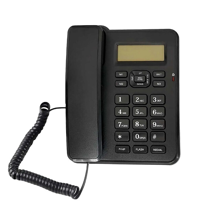 Avizar Téléphone Fixe Filaire avec Haut-parleur / Numérotation Rapide / Écran LCD