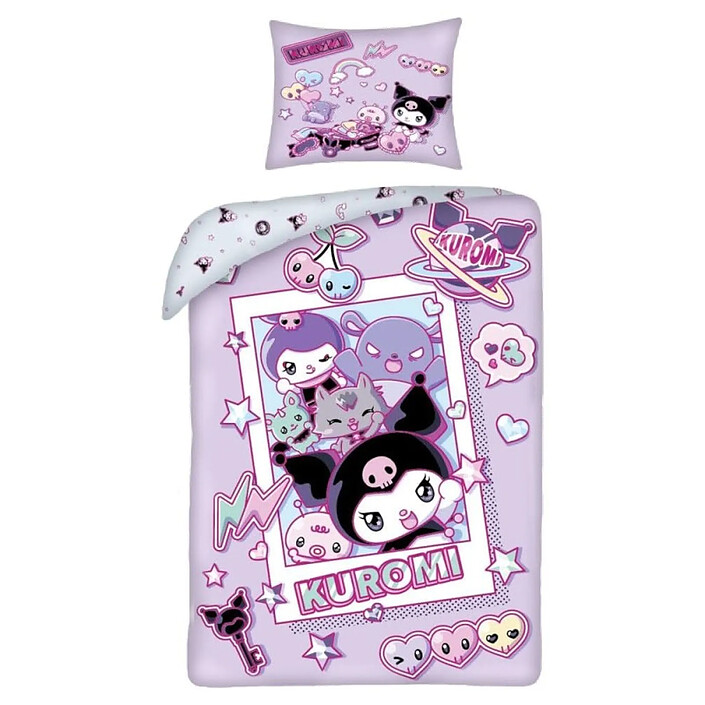 Sanrio - Parure de lit Kuromi Ver. 2 140 x 200 cm / 70 x 90 cm