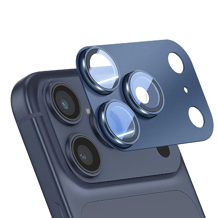 Panzer Glass Protection Objectif Caméra pour iPhone 17 Pro PicturePerfect Cadre en Aluminium Bleu