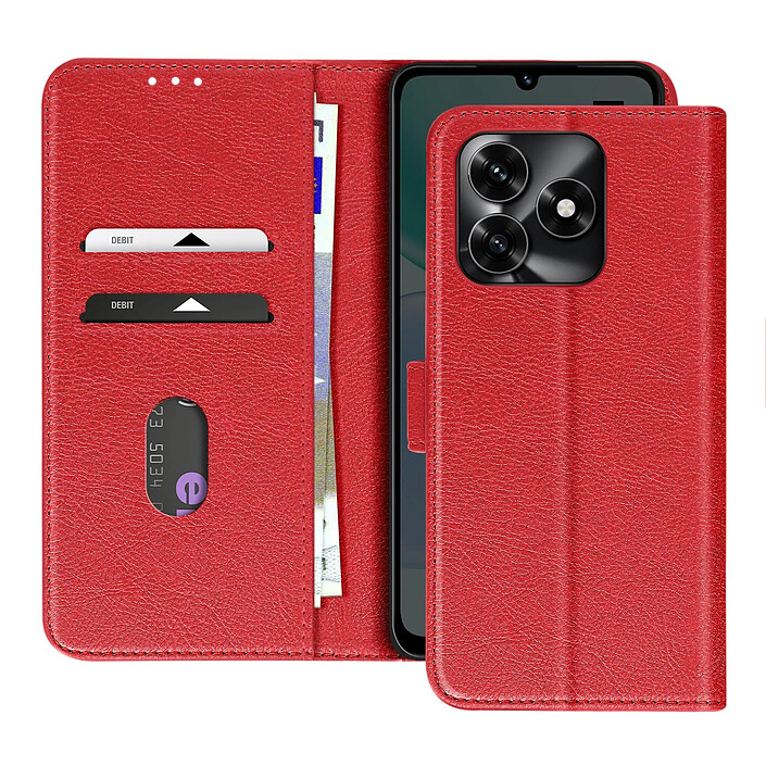 Avizar Étui Portefeuille pour Honor X5c Plus 4G Série Chesterfield avec Support Vidéo