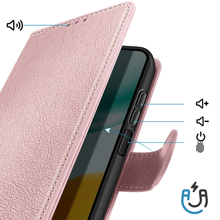 Avis Avizar Étui Portefeuille pour Honor X5c Plus 4G Série Chesterfield avec Support Vidéo