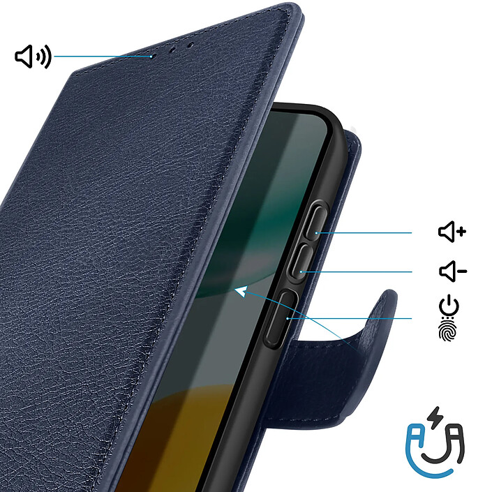 Avis Avizar Étui Portefeuille pour Honor X5c Plus 4G Série Chesterfield avec Support Vidéo