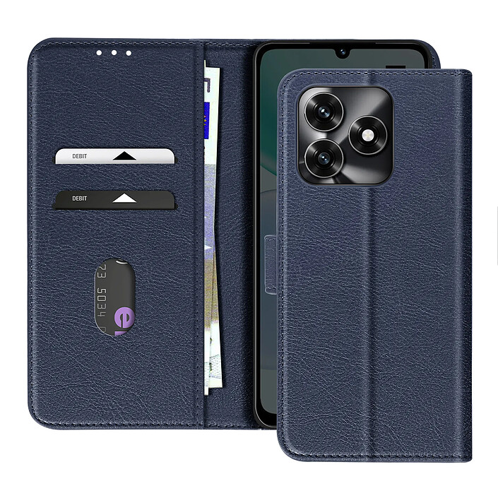Avizar Étui Portefeuille pour Honor X5c Plus 4G Série Chesterfield avec Support Vidéo