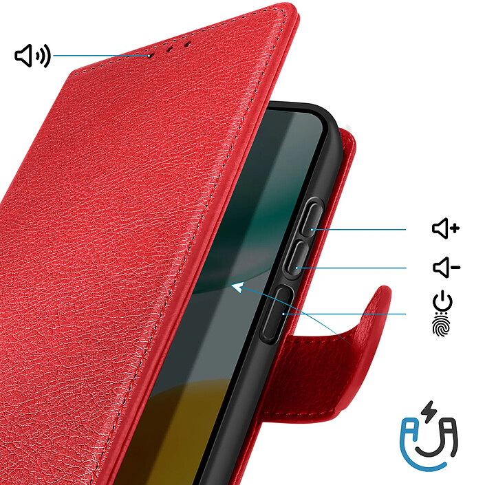 Avis Avizar Étui Portefeuille pour Honor X5c Plus 4G Série Chesterfield avec Support Vidéo