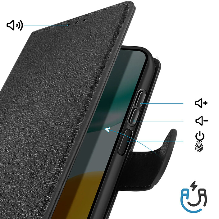 Avis Avizar Étui Portefeuille pour Honor X5c Plus 4G Série Chesterfield avec Support Vidéo