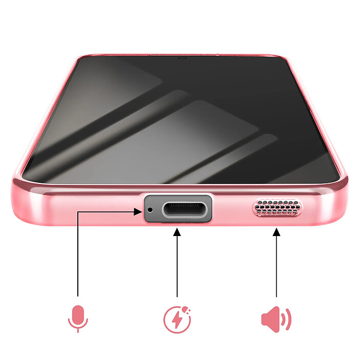 Avizar Coque pour Galaxy S26 MagSafe Souple Antichocs avec Contour Chromé Fuchsia pas cher