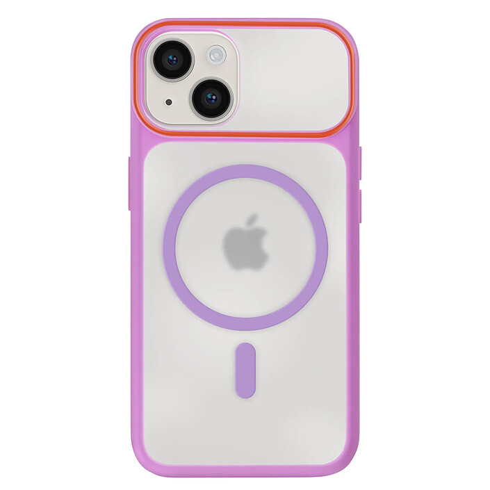 Avizar Coque MagSafe pour iPhone 13 / 14 Dos Fumé avec Cadre en Silicone Renforcée