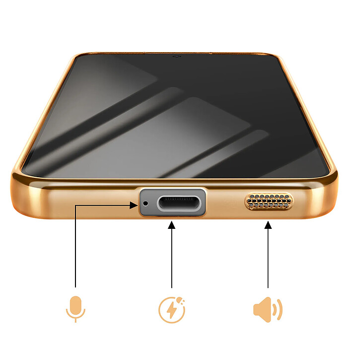 Avizar Coque pour Galaxy S26 MagSafe Souple Antichocs avec Contour Chromé Dorée pas cher