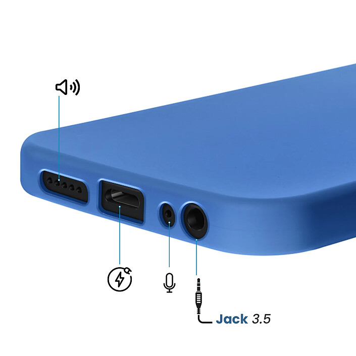 Avizar Coque pour Redmi 15C Soft-Touch en Silicone Série Fast Cover Bleu pas cher